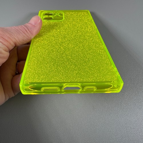 Case for iPhone 12 - Neon Yellow Glitter | Ultra Slim | Cocomii Rectangle Case - Picture 7 of 16