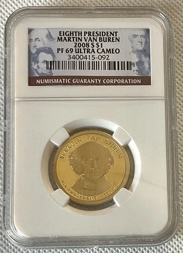 Eighth President MARTIN VAN BUREN NGC 2008-S $1 COIN PF69 Ultra Cameo
