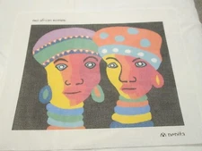 TWO AFRICAN WOMEN-PEPITA-NEEDLEPOINT CANVAS