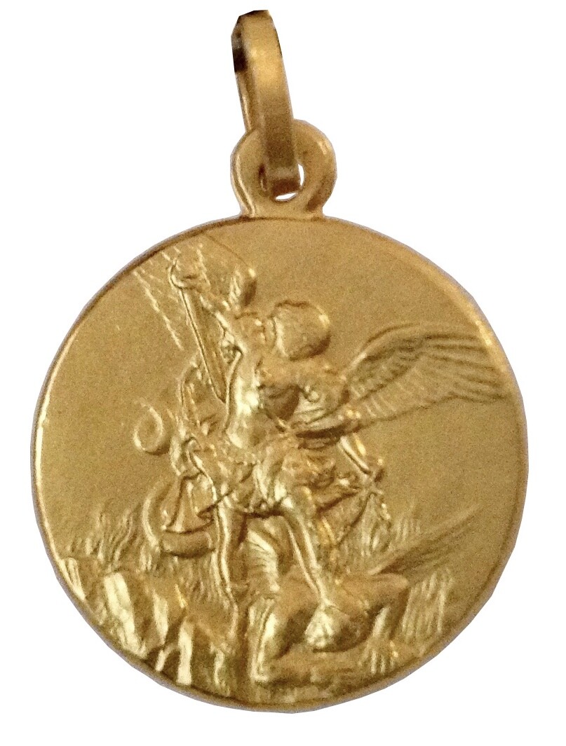 MEDAGLIA DI SAN MICHELE ARCANGELO IN ORO GIALLO 18KT