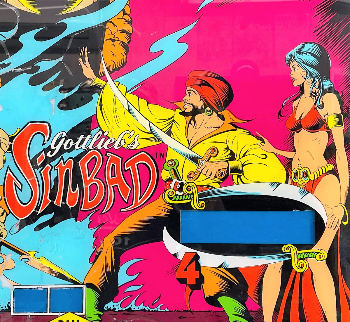 Gottlieb Sinbad Pinball Machine Game Backglass ORIGINAL | eBay