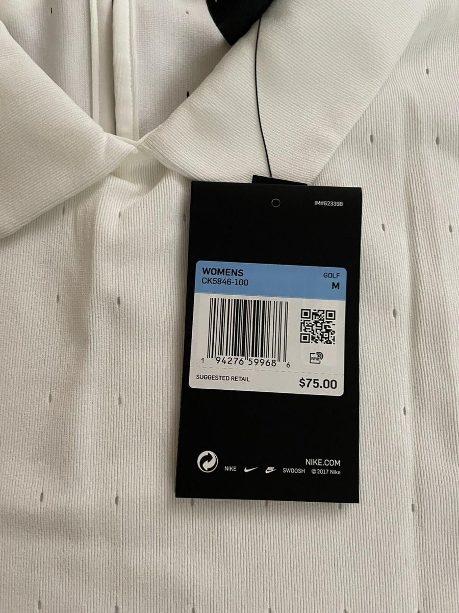 オリジナル　KRN NEW Nike Women's Dri-Fit Ace Jacquard Golf Polo Shirt White