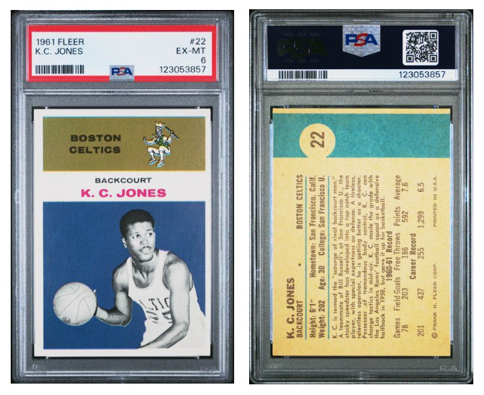 1961 Fleer KC Jones RC Rookie #22 PSA 6 EX MT