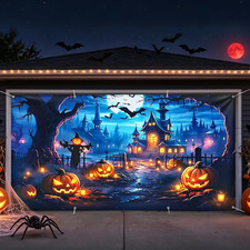 6X13 Ft Halloween Garage Door Banners Decorations Garage Door Cover