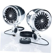 Motorcycle Bluetooth Speakers with LED Ring, 4" Waterproof AJ4-Halo Chrome