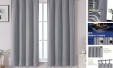 Sally Blackout Curtains for Bedroom 63 40"W x 63"L Pack of 2 Silver Grey