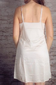 Vanity Fair Vintage 90s Glam Soft Silky Satin Full Slip Nightgown 36 Med Ivory