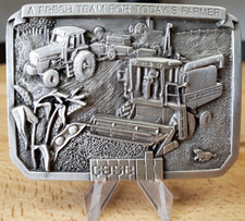 Case IH Tractor Combine Metal Belt Buckle 1985 A Fresh Team for Todays Farmer