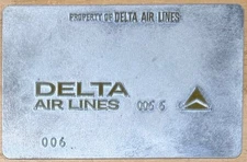 Vintage Delta Airlines Airline Ticket Validation Plate