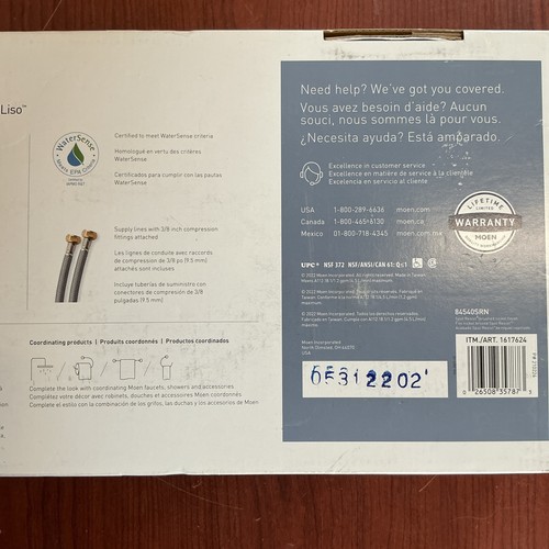 NEW Moen Liso Single Handle Bathroom Faucet 84540SRN Brushed Nickel Finish B77 - Picture 5 of 11