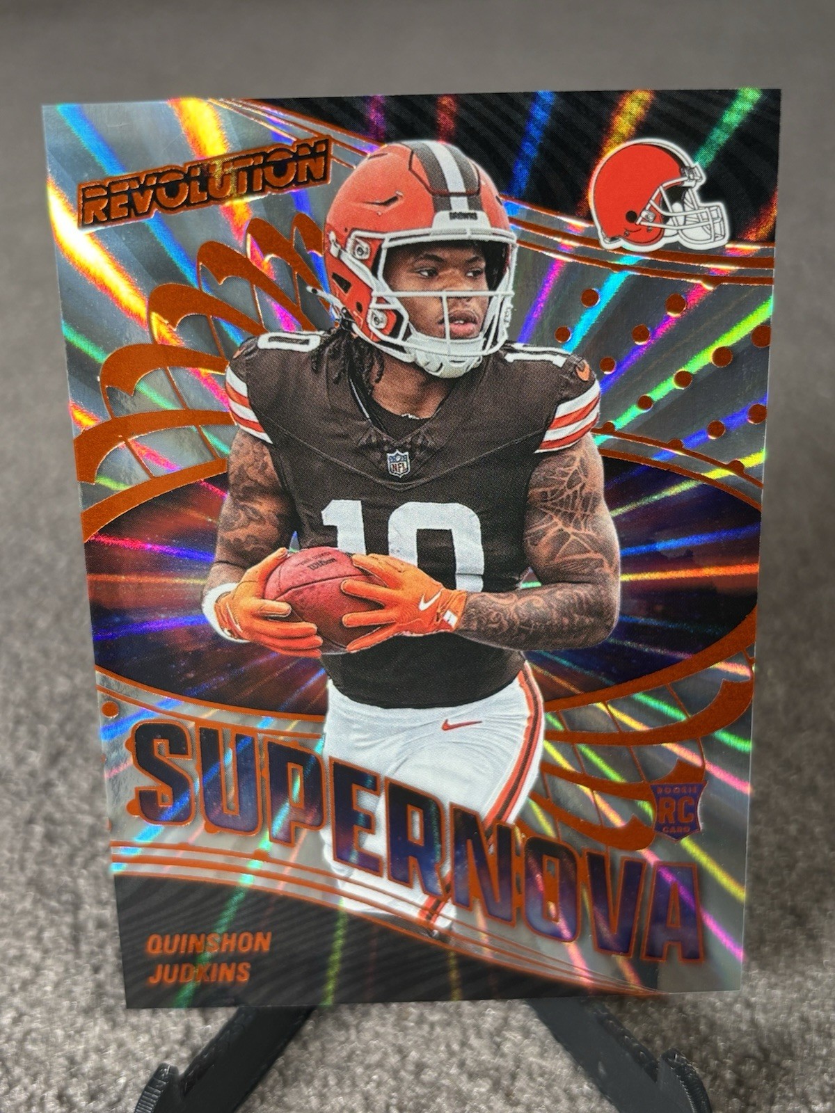 2025 Revolution Football Quinshon Judkins RC Supernova Sunburst /18 #12