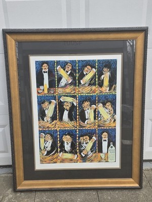 Guy Buffet, Absolut Martini Large 40X50 Exquisite Frame Sign L/E Serigraph COA
