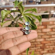 Aquamarine Gemstone Ring 925 Sterling Silver Handmade Unique Ring All Size MK 
