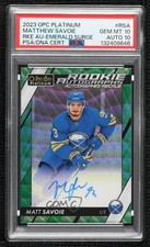 2023 O-Pee-Chee Platinum Emerald Surge 8/10 Matthew Savoie Matt PSA 10 Auto 6hh