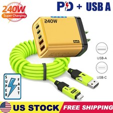 240W Supe Fast Charging USB Type C Wall Charger For Samsung iPhone Android Phone
