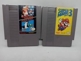 Lot Of 2 Nintendo NES Super Mario Bros Duck Hunt & Super Mario Bros 3 Authentic