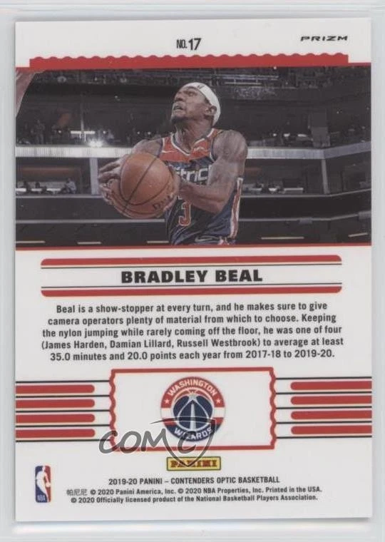 2019-20 Panini Contenders Optic Front Row Seat Bradley Beal #17 - Image 2 of 2