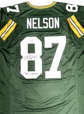 JORDY NELSON Packers Signed Custom Replica Green Jersey AUTO w/ White Lightning