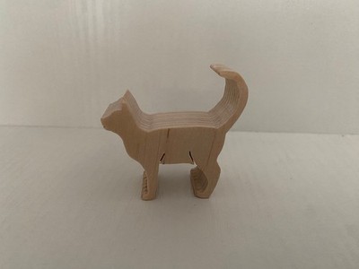 Bauernhoftier aus Holz Katze Kinderspielzeug natur