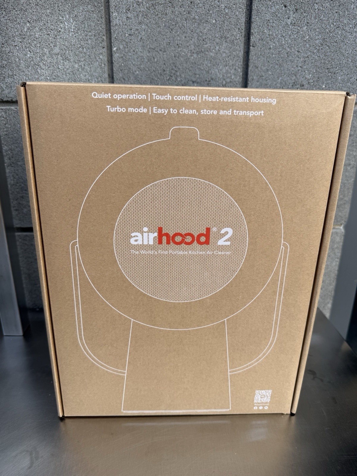 AirHood 2 PRO - Portable Kitchen Air Cleaner / Filter - Black - OPEN BOX