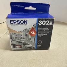 Genuine Epson 302XL Black Ink Cartridge T302XL020-S 08/2026 New
