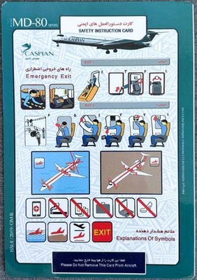 Safety Card Caspian Airlines Boeing MD-80 Series ''NEW''