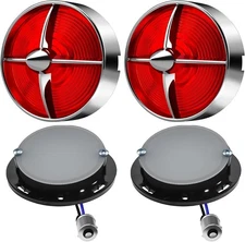 FATECIM 3 1/4" 1156 LED 3 1/4, Chrome / Turbine Red Lens 3 1/4 1156 Light 