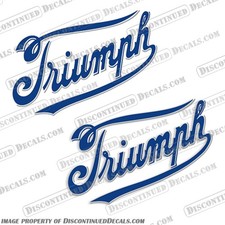 Fits Triumph Motorcycle Decal 1902 Fuel Tank Style 4 - Set of 2 2-Colors 