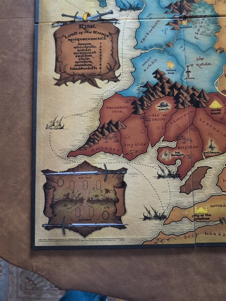 Replacement Game Board For RISK Lord of the Rings The Middle Earth Conquest Game - Image 3 of 4
