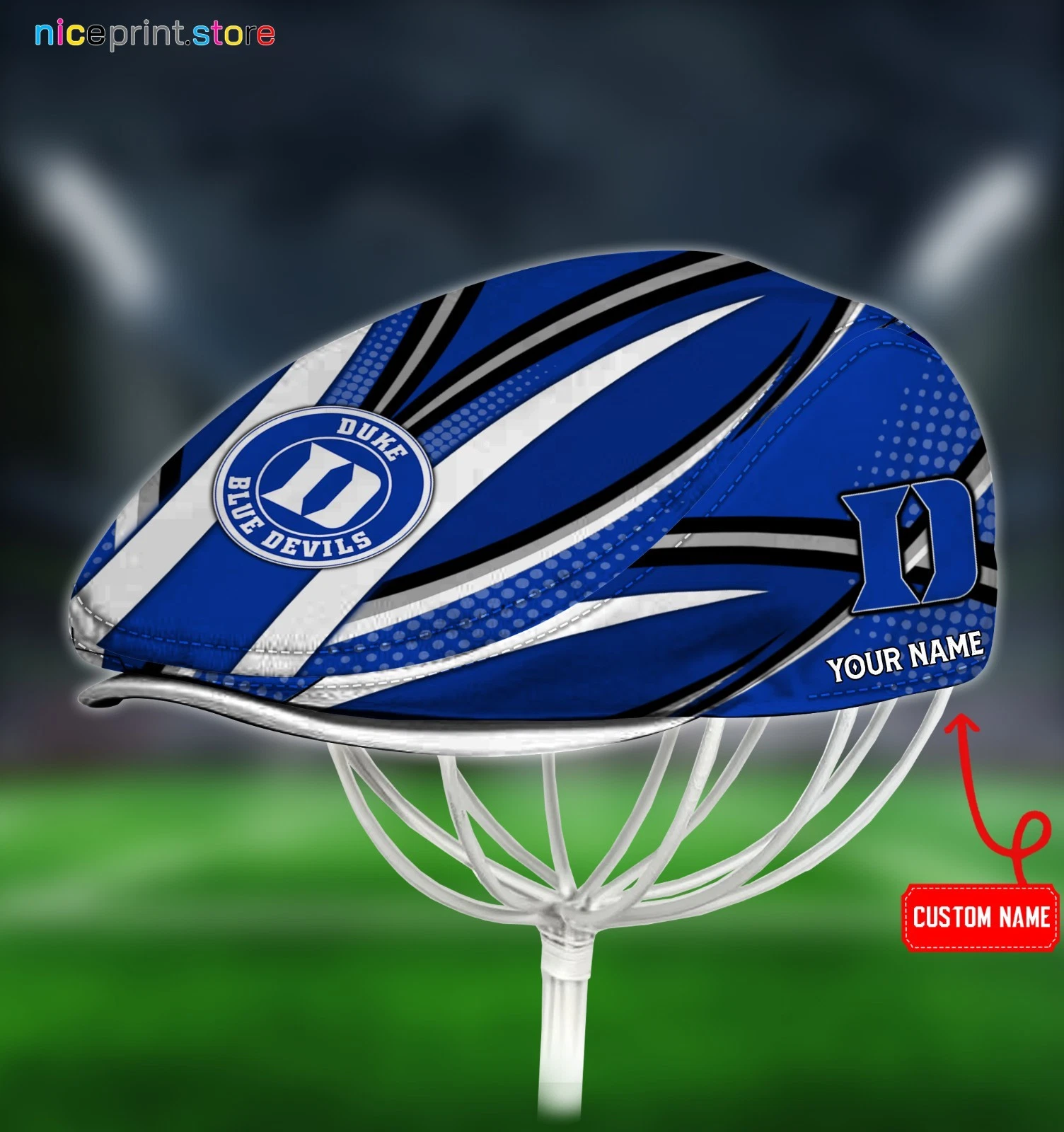 Duke Blue Team Devils Jeff Cap Driving Cap Golf Cap Flat Cap Newsboy Cap