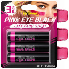 3 Pack Pink Eye Black Sticks, Sports Paint for Football Baseball Softball