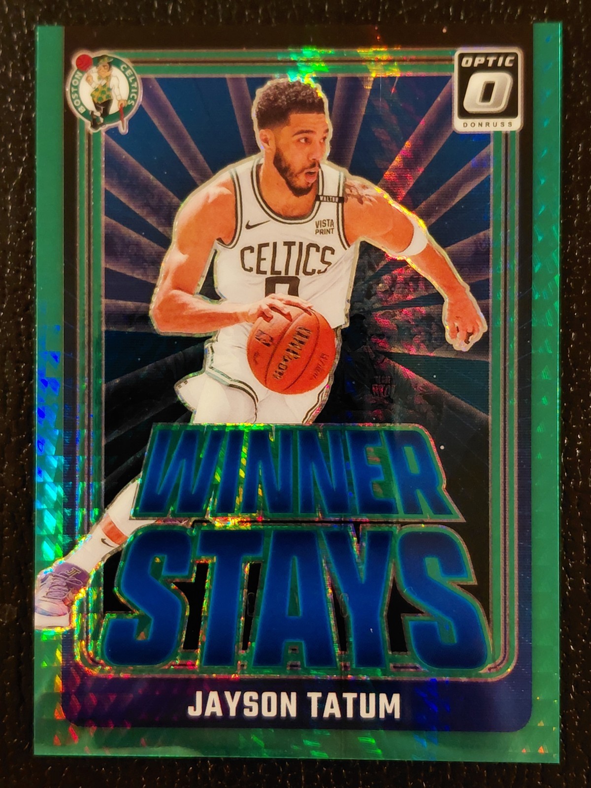 2024-25 Panini Donruss Optic Winner Stays Jayson Tatum #2 Green Hyper Prizm /249