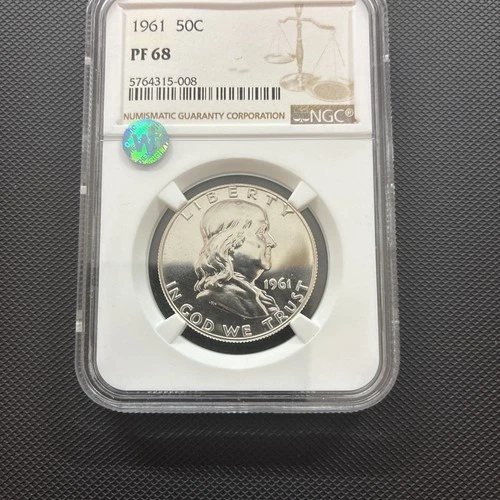 1961 US Franklin Proof Half Dollar Coin NGC PF 68