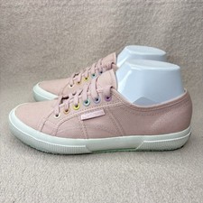 Superga Classic Lace Up Women's Pink Canvas Sneakers Women  s 8.5 Cotton Casual