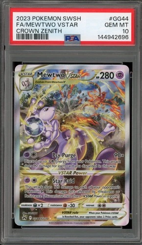 Pokemon Mewtwo VSTAR Crown Zenith Galarian Gallery Full Art #GG44 PSA 10