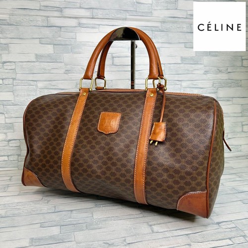 Celine Luggage Boston Bag Brown Travel Purse Handbag Large Capacity Bag