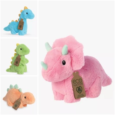 4x Neu AURORA WORLD ECO NATION Stofftier Plüschtier Blau Rosa Orange Grün Dinosaurier