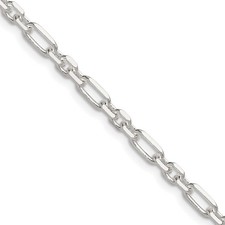 Sterling Silver 4mm 3 Short Plus 1 Long Cable Link Chain Necklace 20"