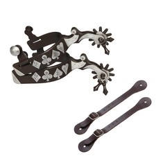 Horse Spurs for Cowboy Boots with Spur Straps Equestrian