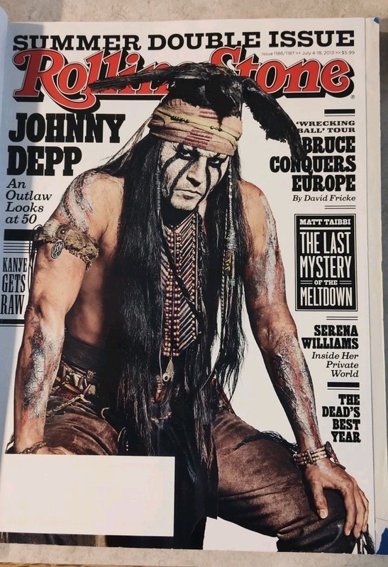 RARE ROLLING STONE WITH THE ORIGINAL COVER, JOHNNY DEPP ISSUE 1186 JULY 4TH 2013
