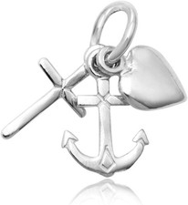 Mimi 925 Sterling Silver Faith Hope Charity - Heart Cross Anchor Charm...