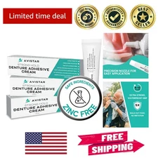 Waterproof Extra Strong Denture Glue - Mint Flavor, 3 Pack for Lasting Comfort