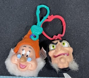 2 Snow White & The Seven Dwarfs 2001 McDonald's Happy Meal Keychain Toys
