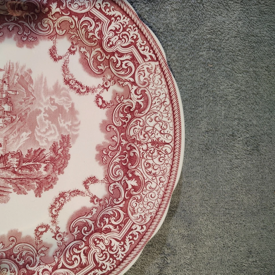 Spode Archive Collection Victorian Series Set Of 2 Dinner Plate Cranberry Pink - Image 4 of 4