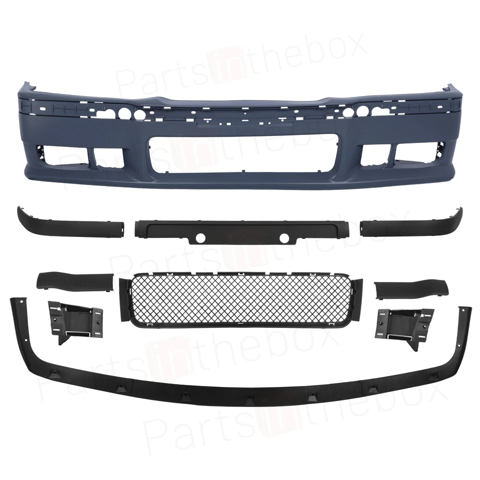 M3 Style Front Bumper Cover Trim Grille Lower Lip For 1992-1999 BMW E36 3 Series Foto 2 de 4