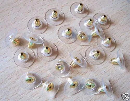 5 pairs plastic non allergenic gold plated butterfly earring backs