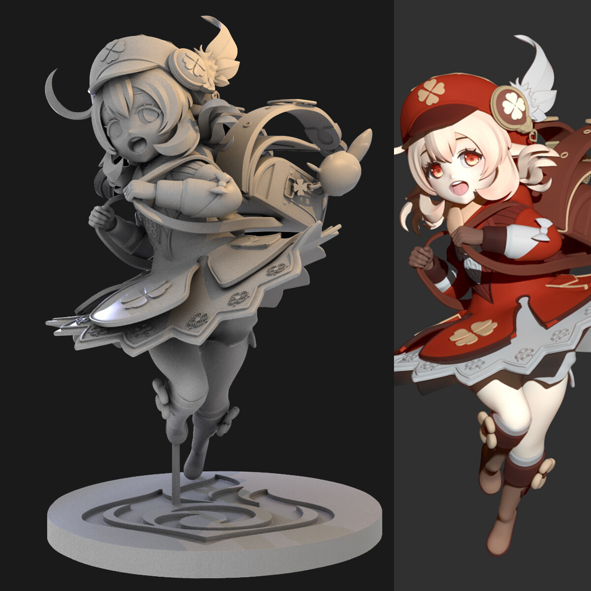 Unpainted Genshin Impact Klee GK Resin GARAGE KIT FIGURES Model In