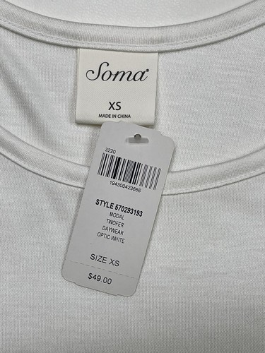 NEW Soma size XS modal twofer layered look tank top daywear optic white NWT - Picture 2 of 10