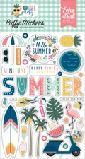 Echo Park Paper POOL PARTY Adhesive Puffy Scrapbook Stickers