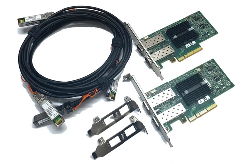 10G Netzwerk Kit 2x Mellanox CX312A ConnectX-3 Dual Port 10Gbe SFP+ 2x 3m Kabel